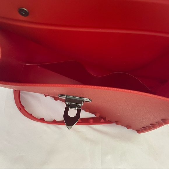 Red Silicone Studded Crossbody Bag - Picture 2 of 9